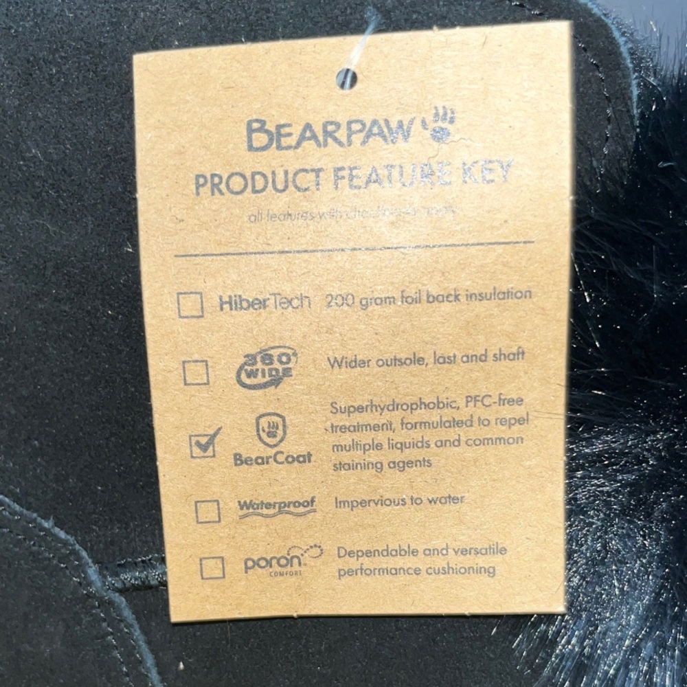 Bearpaw Black Fur pom-pom Boots size 6 1/2 LIV width M perfect for winter - Picture 8 of 11